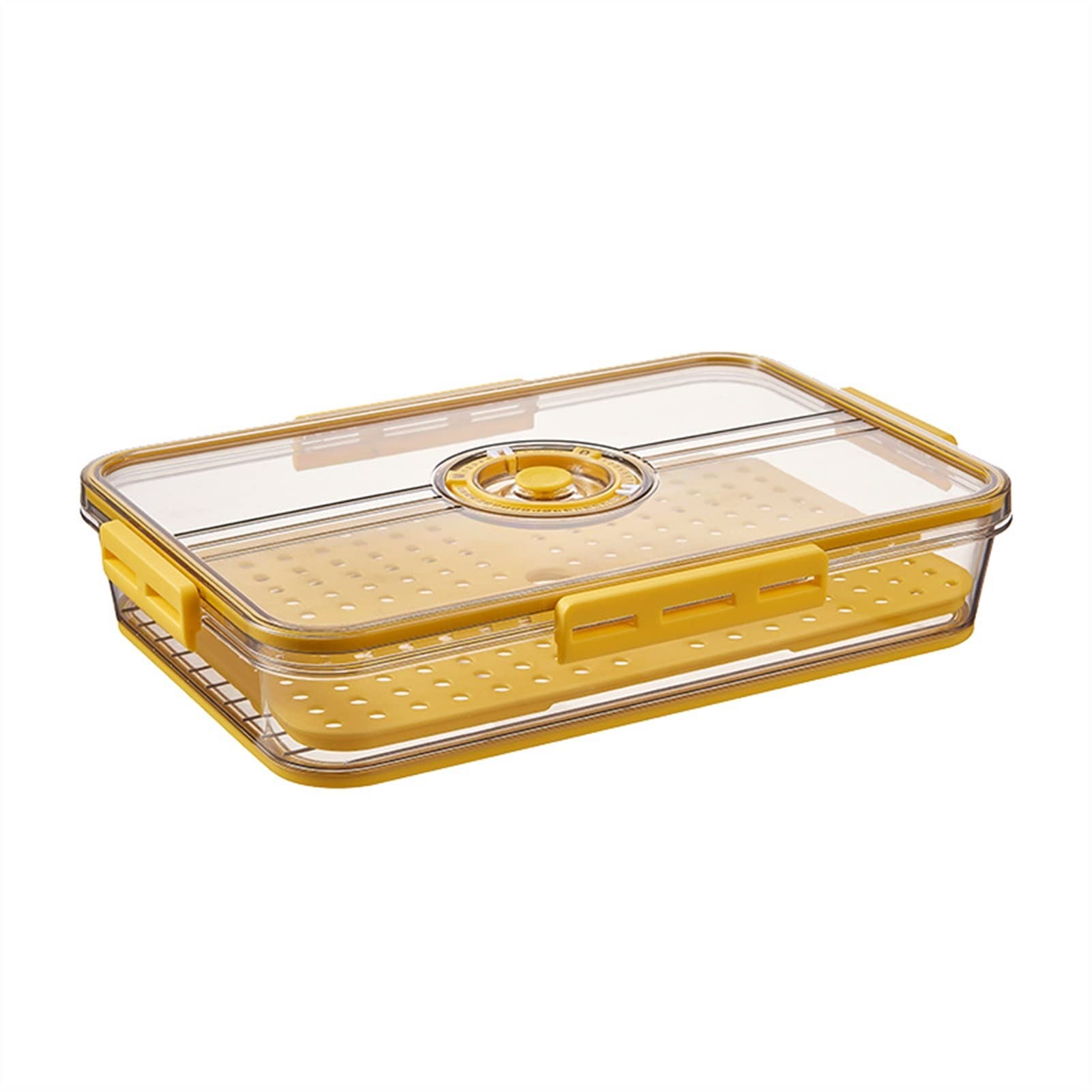 NFEGSIYA Plastic Dumpling Storage Container - Food Storage Box for Refrigerator, Kitchen Organizer for Grains & Home Organization (Yellow, Large) - Perfect for Meal Prep, Leftovers & Pantry Organization