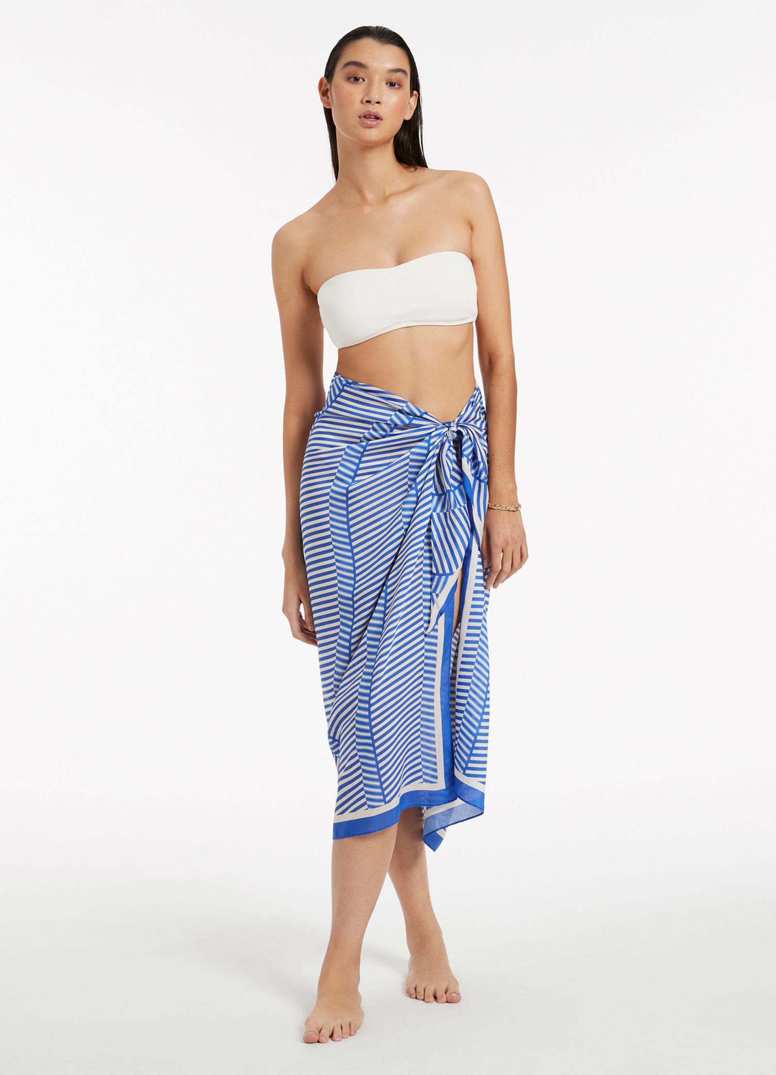 Amoudi Sarong - Premium Sapphire Blue Beach Wrap for Women - Perfect for Beach, Pool, and Vacation Wear