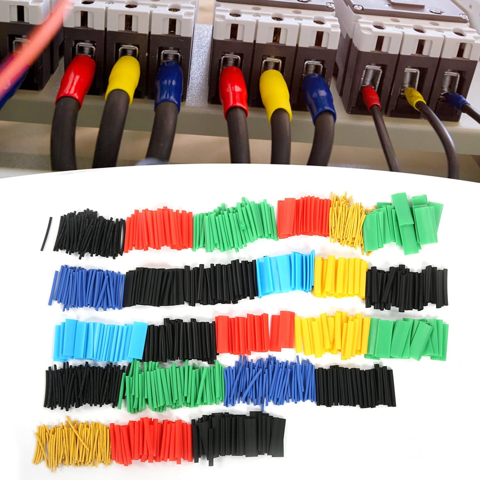 1060Pcs Heat Shrink Tubing Kit - Colorful Shrinkable Wire Sleeves for Cable Protection (Electrical Insulation, DIY Projects, Automotive Wiring)