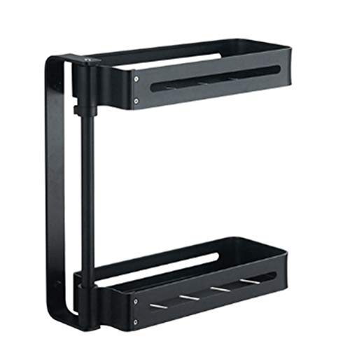Space-Saving Aluminum Corner Shelf - 2-Tier Wall Mounted Rack for Kitchen & Bathroom Storage
