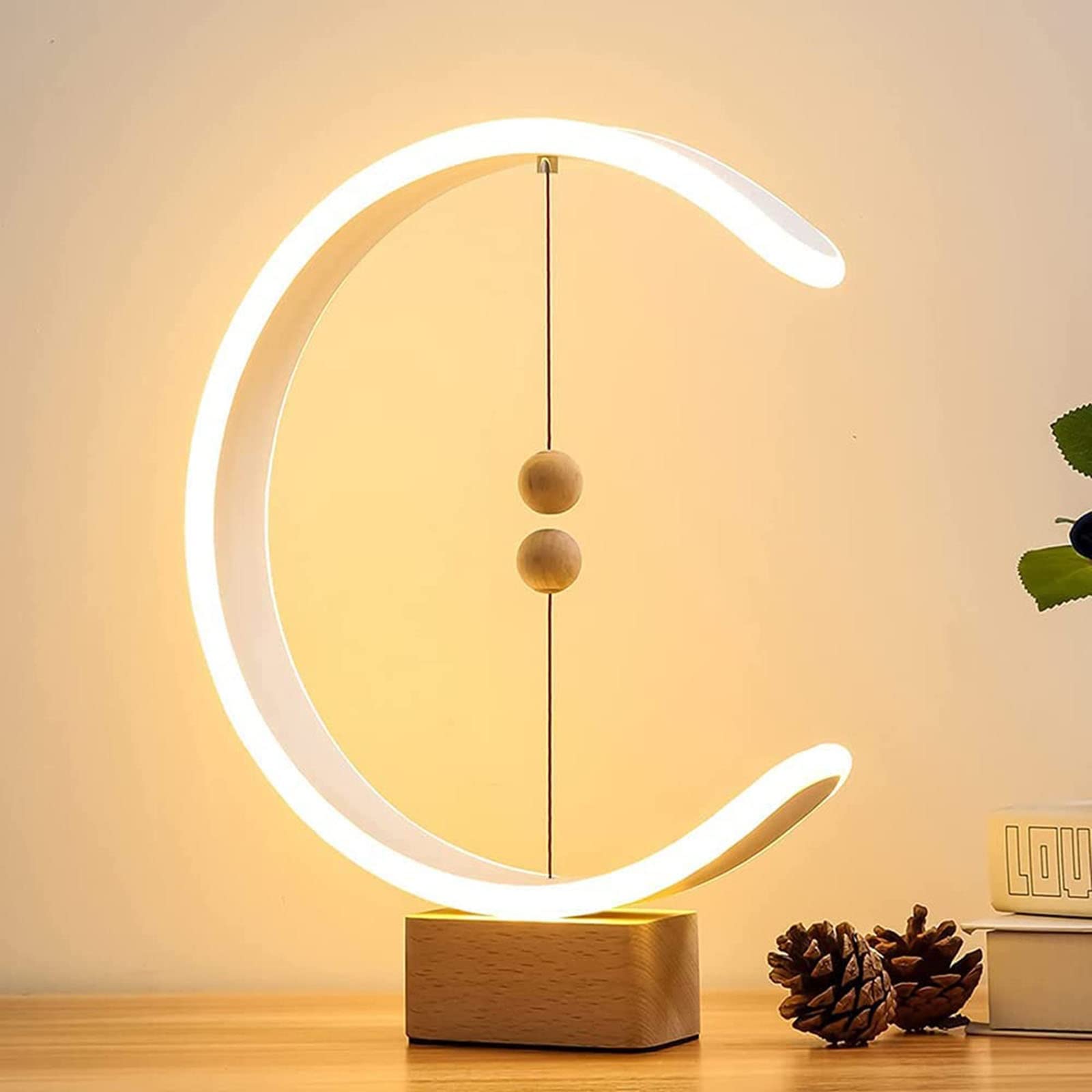 Smart Magnetic Levitation LED Desk Lamp - USB Powered 3000K Warm White Eye-Care Night Light, Floating Magic Mid-Air Switch for Bedroom, Office & Study Room - Perfect for Reading, Working and Relaxing at Night