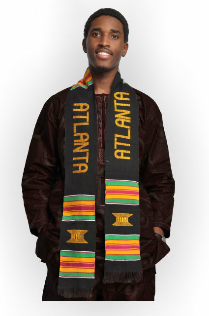 Authentic Handwoven Kente Scarf Sash from Ghana - African Print Fashion Accessory for Women & Men - Perfect for Weddings, Cultural Events & Home Decor