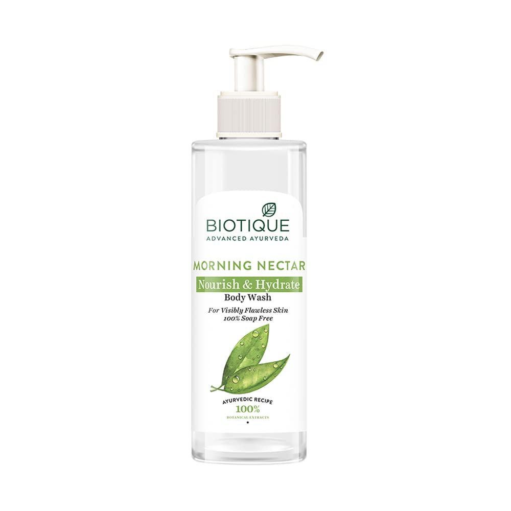 Biotique Morning Nectar Nourishing & Hydrating Body Wash for Flawless Skin - 200ml | Gentle Daily Cleanser for Soft, Radiant Skin | Perfect for Morning Showers & Spa Days