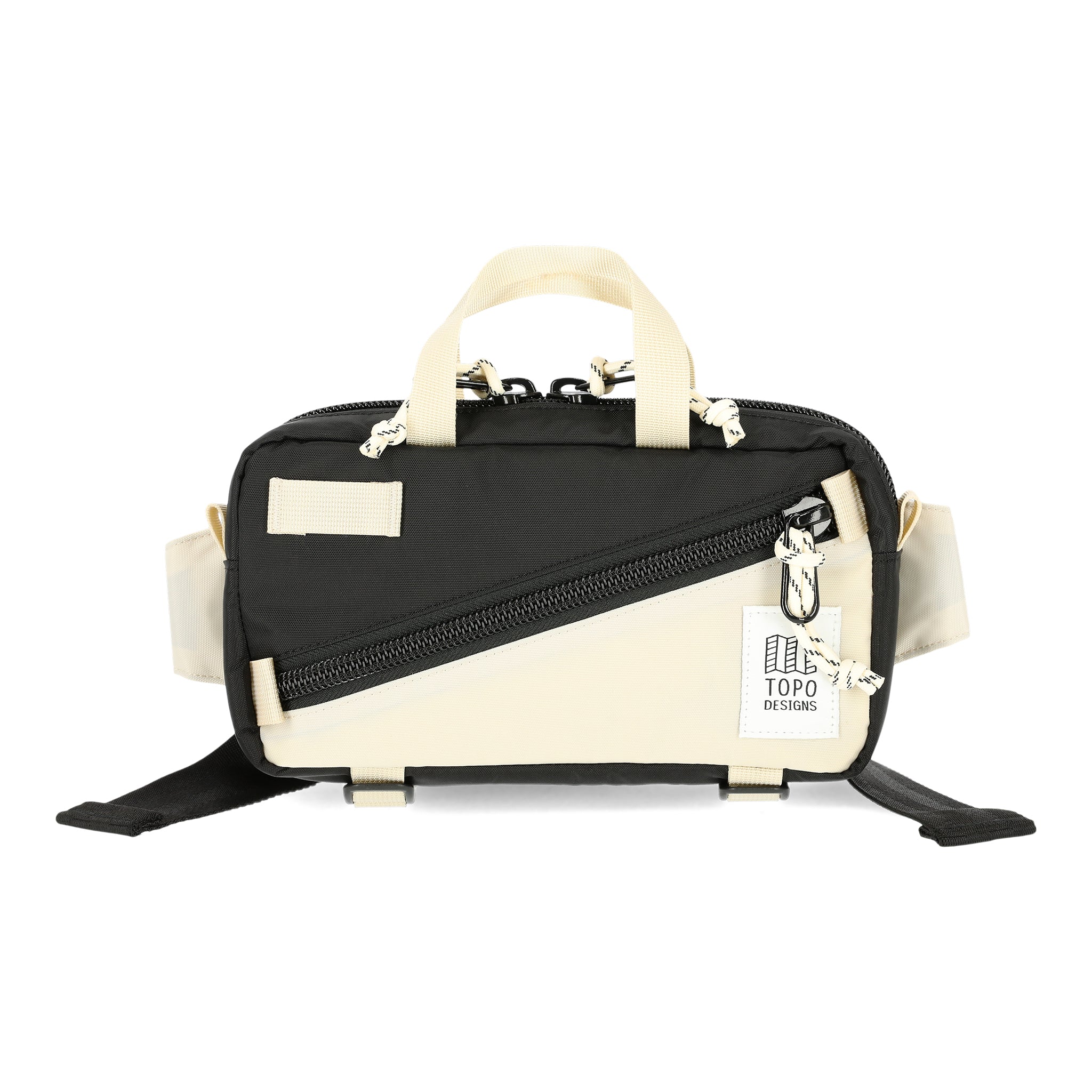 Topo Designs Mini Quick Pack Backpack - Lightweight & Durable Daypack for Hiking, Travel & Commuting - Black/Bone White - Perfect for Outdoor Adventures & Everyday Use