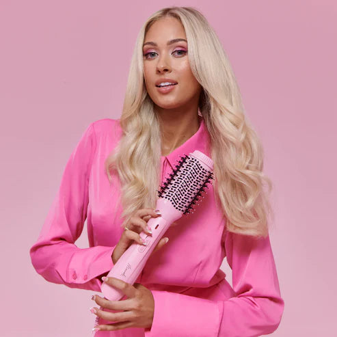 Mermade Hair Blow Dry Brush - Pink Volumizing Styler for Smooth & Shiny Hair | Perfect for Home Use, Travel & Salon Styling