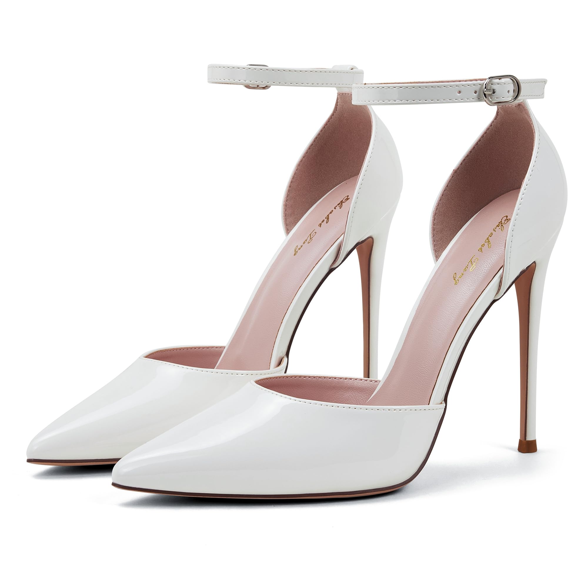 Elegant Elisabet Tang Women's High Heel Pumps - D'Orsay Ankle Strap Pointed Toe Stiletto Heels with Rhinestones for Party, Wedding & Special Occasions | Perfect for Evening Events, Date Nights & Formal Gatherings