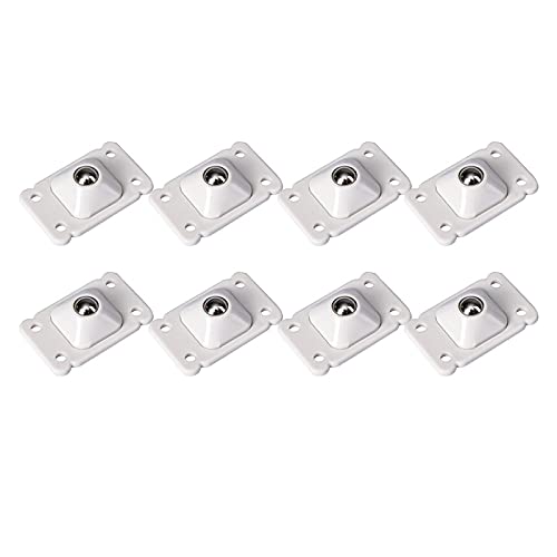 8-Piece Stainless Steel Furniture Wheels - 360° Swivel Self-Adhesive Rollers for Smooth Mobility | Heavy Duty Universal Casters for Chairs, Tables, Cabinets & Home Appliances | Durable & Wear-Resistant (White)