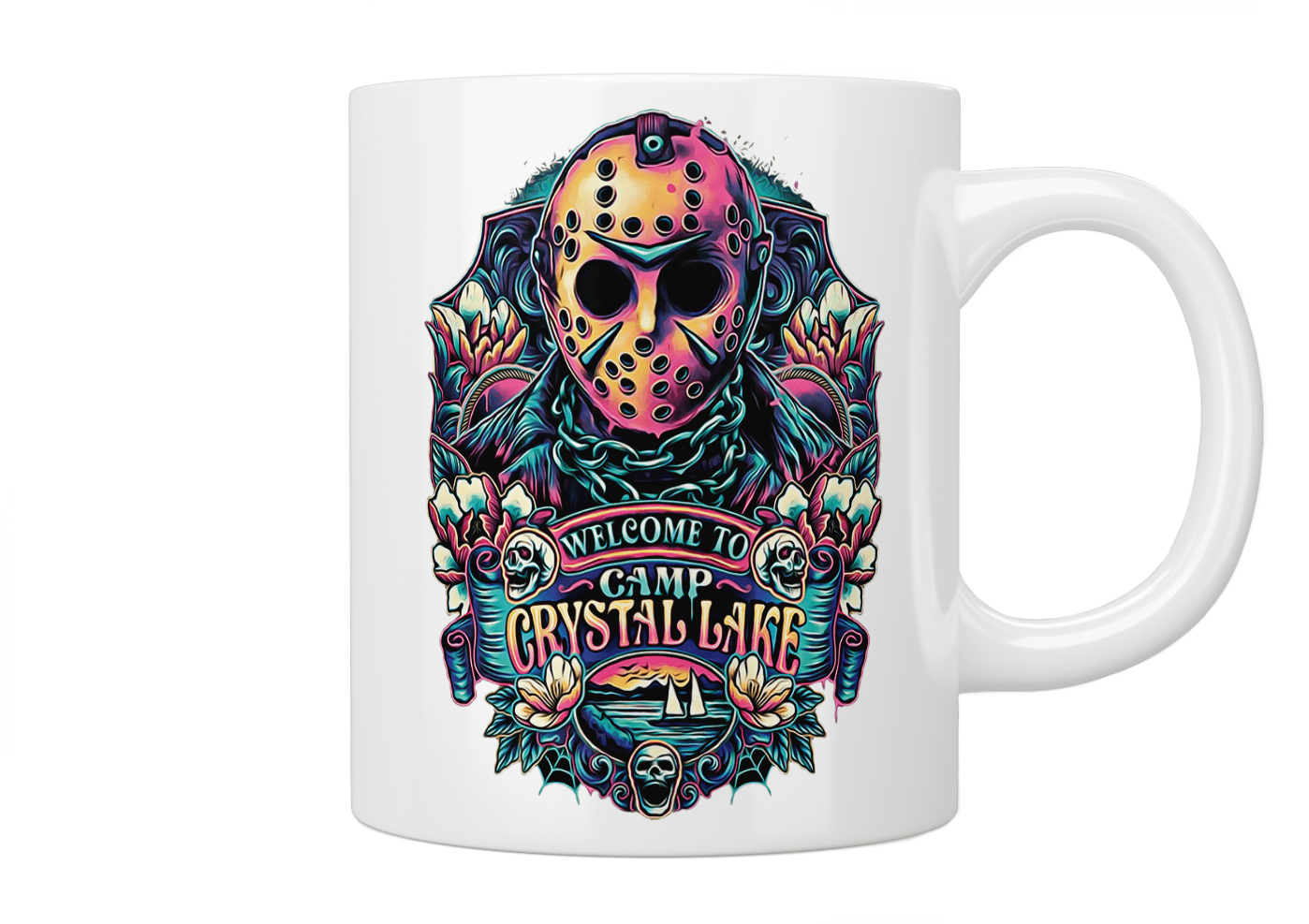 Jason Voorhees Horror Movie Mug - Welcome To Camp Crystal Lake - Perfect for Halloween, Horror Fans & Coffee Lovers - Funny Scary Gift Idea