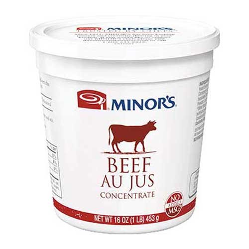 Minor's Au Jus Prep Beef Concentrate (6 Pack) - Gluten Free, No MSG Added - 1 lb Each - Perfect for Roasts, Sandwiches & Gravy Making
