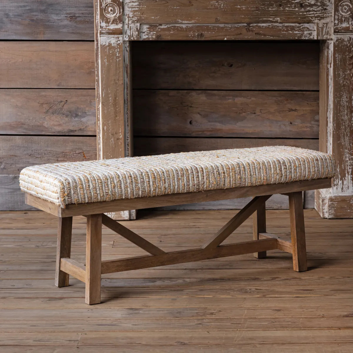 Rustic Corn Field Bench - Solid Wood Outdoor Bench for Garden, Patio, and Farmhouse Decor - Perfect for Countryside, Porch, and Backyard Seating