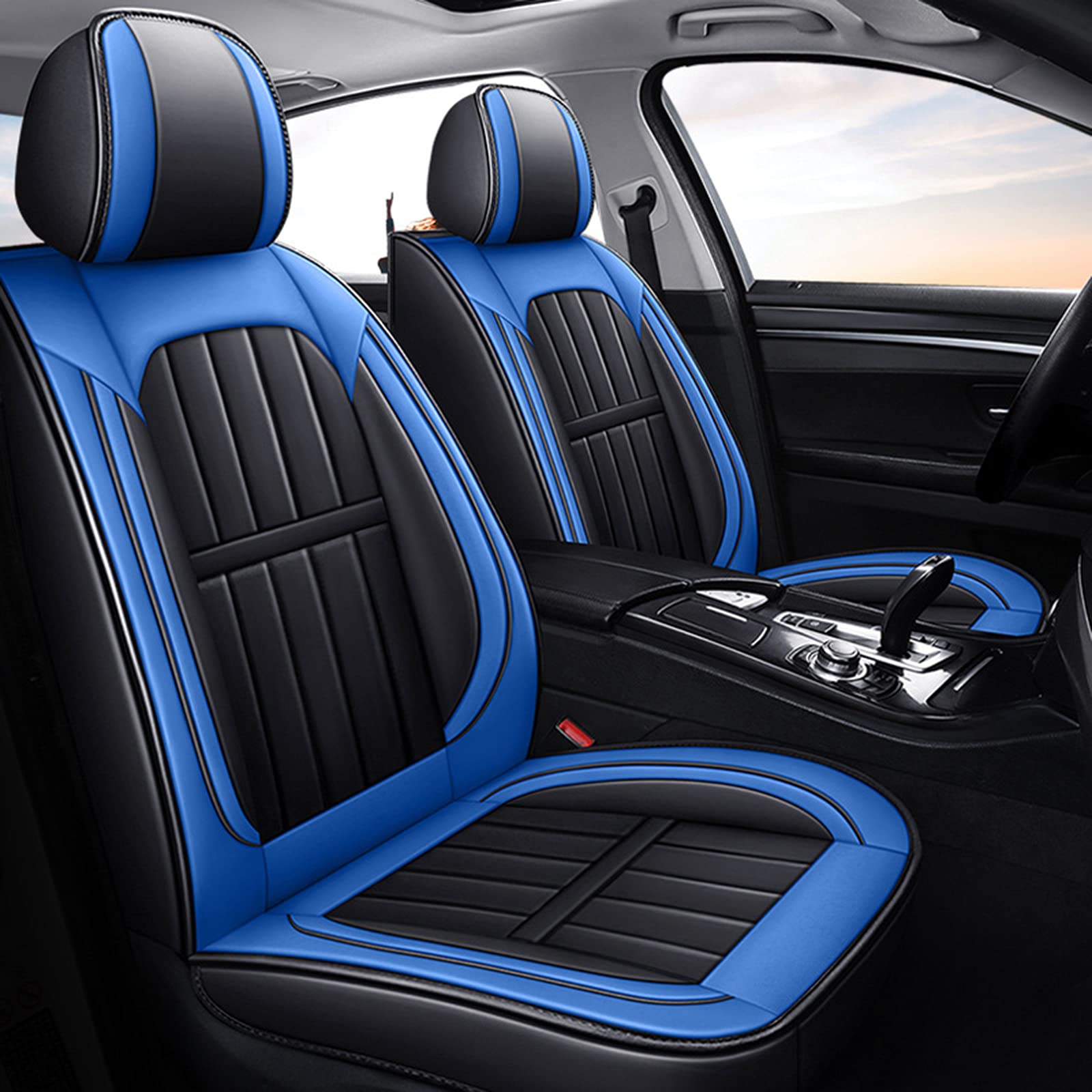 Premium Universal Leather Car Seat Covers for Cars, SUVs & Trucks - Non-Slip Waterproof Vehicle Seat Protectors | Interior Accessories for Comfort & Style | Perfect for Daily Commute, Road Trips & Family Protection