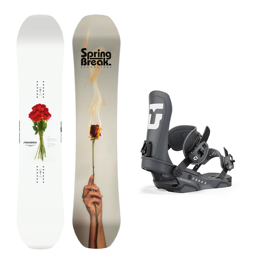 CAPiTA Spring Break Powder Twin Snowboard with Men's Union Force Bindings 2025 - All-Mountain Freestyle Snowboard for Powder & Park Riding | Perfect for Backcountry Adventures & Resort Sessions