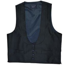 L A Smith Black Silk Scoop Neck Waistcoat for Women - Elegant Formal Vest for Office, Evening Parties & Special Occasions