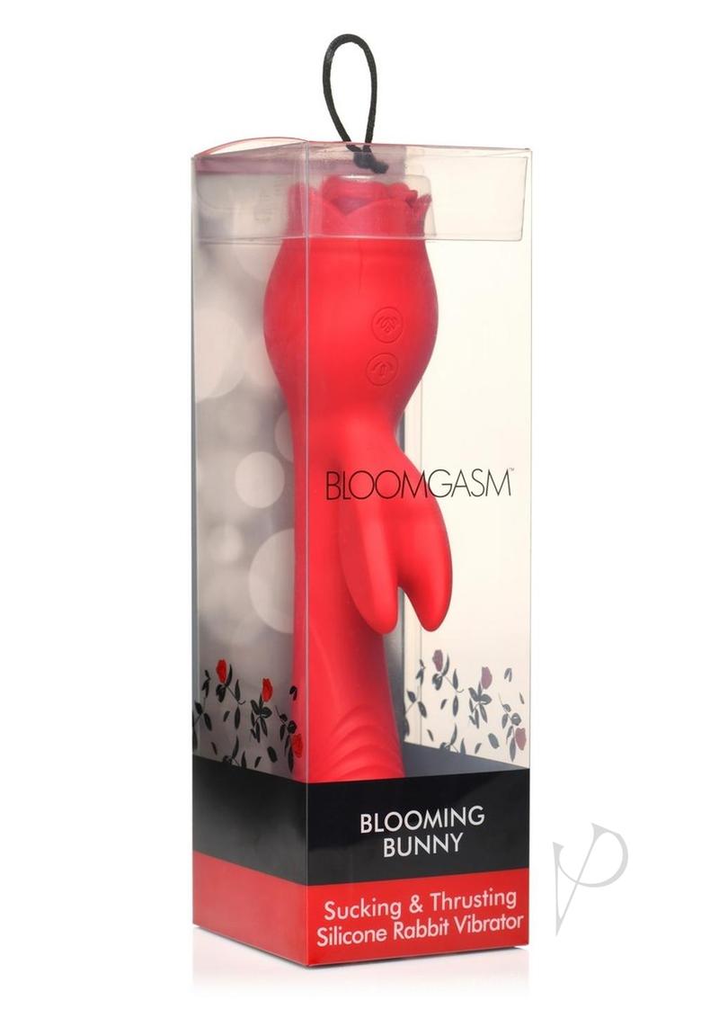 Bloomgasm Rechargeable Rabbit Vibrator - Silicone Sucking & Thrusting Vibrator for Women, Red | Perfect for Couples Play & Solo Pleasure