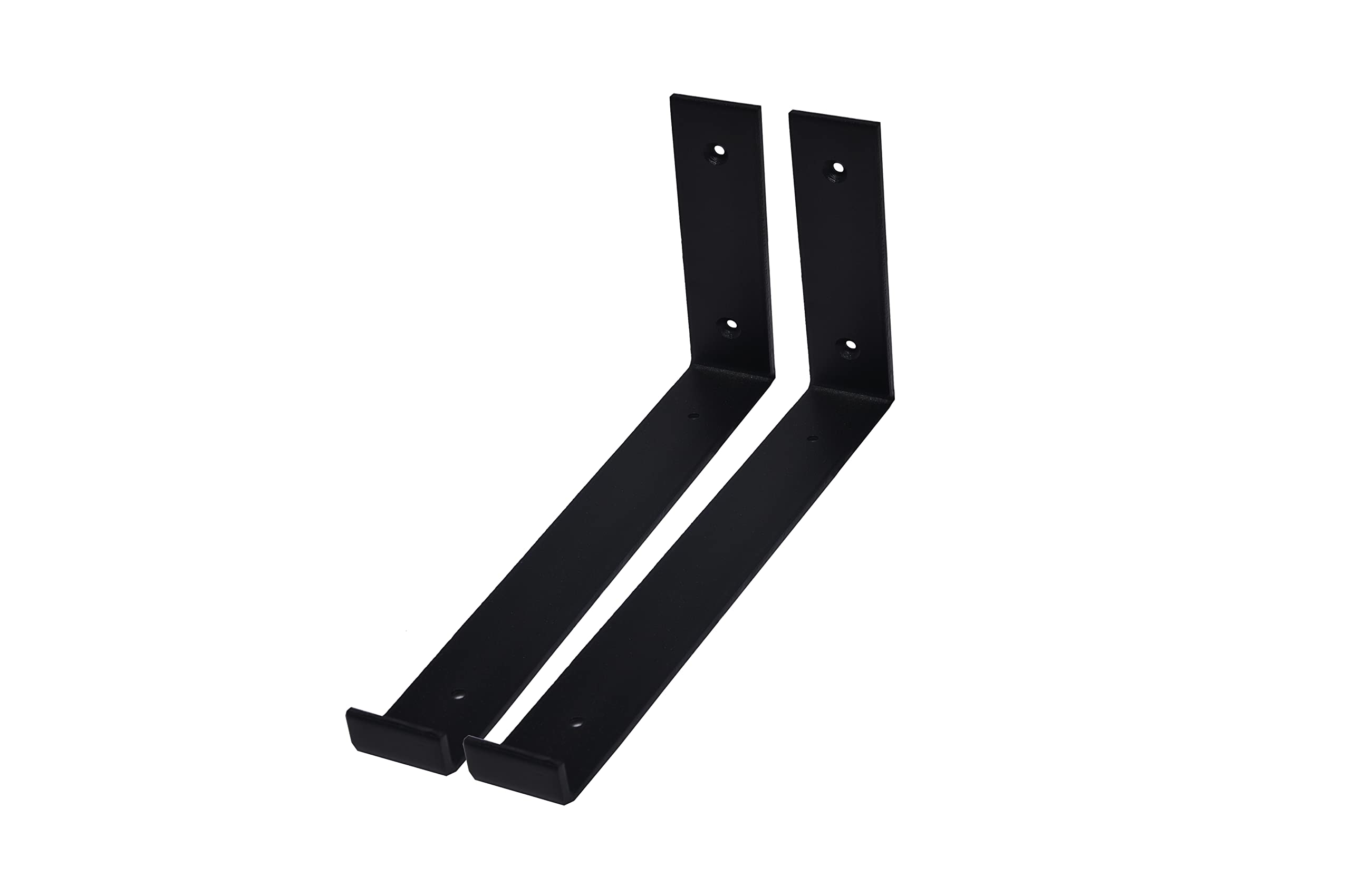 Heavy Duty Black Metal Shelf Brackets 2 Pack - 12