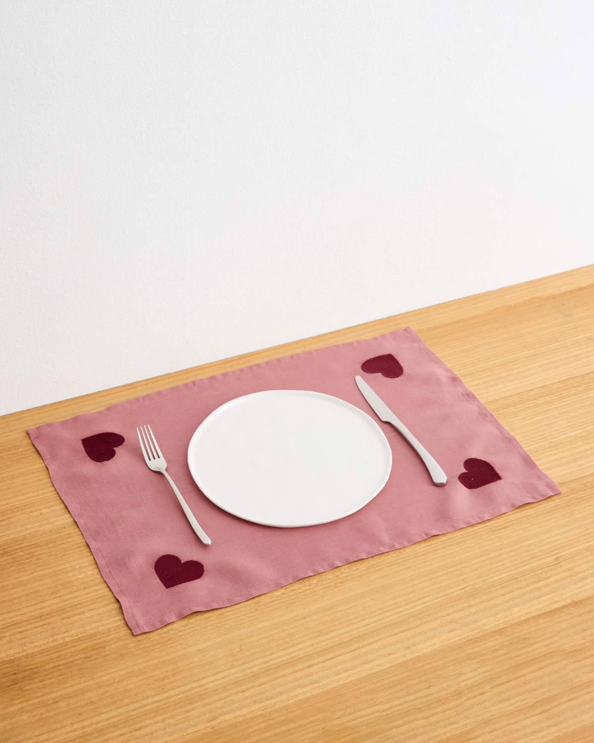 Organic Pink Clay & Mulberry 100% French Flax Linen Placemats Set of 4 - Eco-Friendly Table Mats for Dining, Kitchen, and Home Decor - Perfect for Dinner Parties, Brunch, and Everyday Use