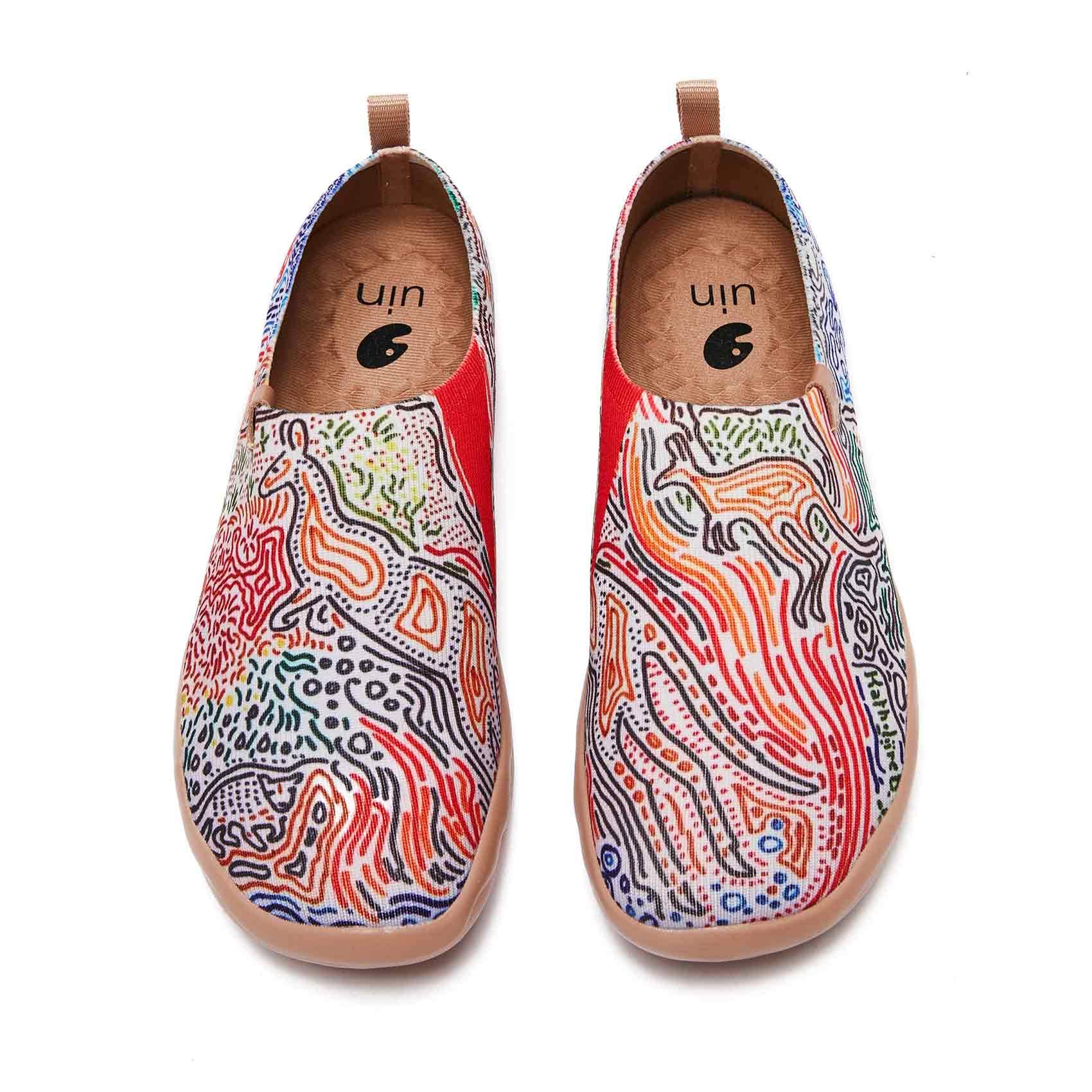 UIN Women's Art Painted Slip-On Travel Shoes | Lightweight Knit Loafers | Comfortable Casual Sneakers | Toledo II Collection | Perfect for Walking, Travel & Everyday Wear