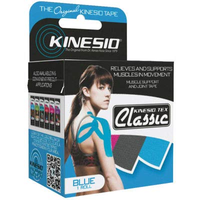 Kinesiology Tape for Pain Relief - Kinesio Tex Classic Therapeutic Sports Tape, 2 Inch x 4.4 Yards, Blue (5 Rolls Pack) - Ideal for Athletes, Physical Therapy & Muscle Support