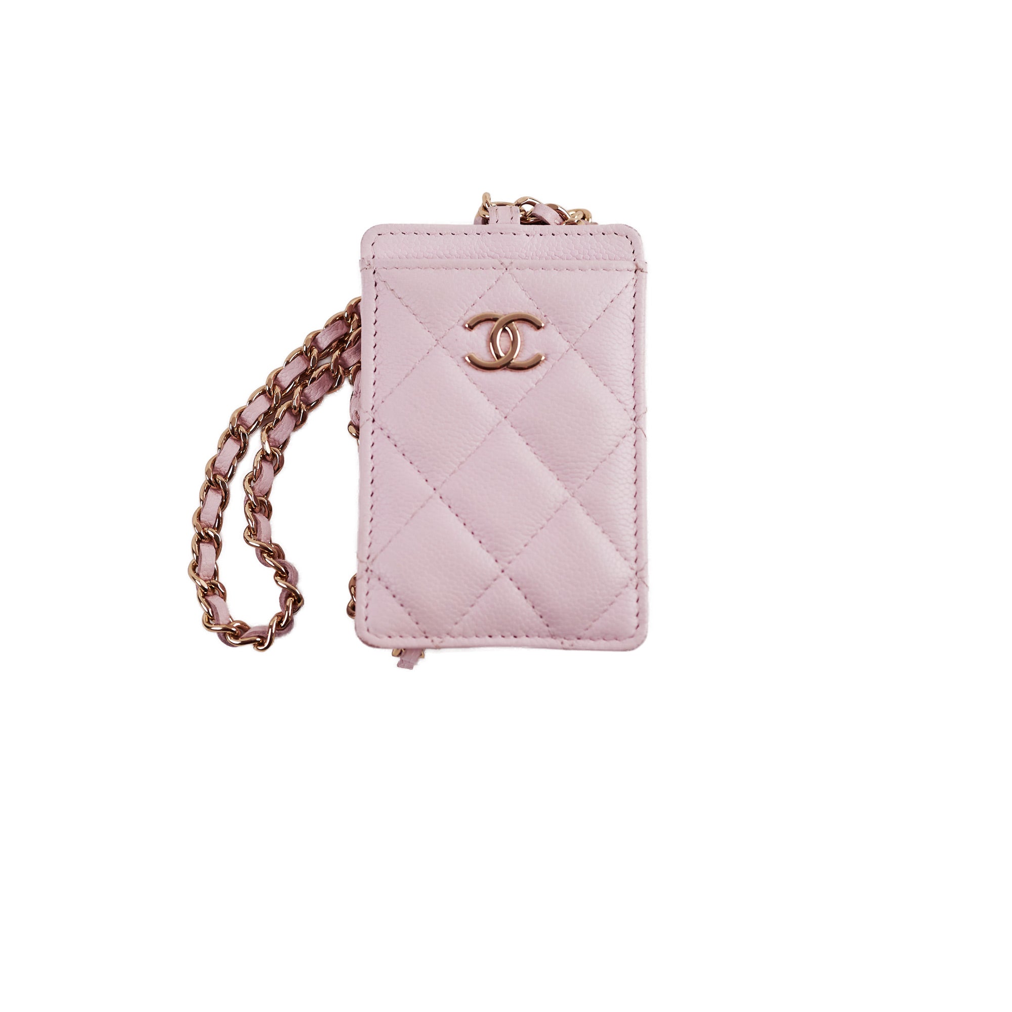 Chanel Caviar Leather Card Holder in Pink - Luxury Compact Wallet for Credit Cards & ID - Perfect for Everyday Use, Travel & Gifting