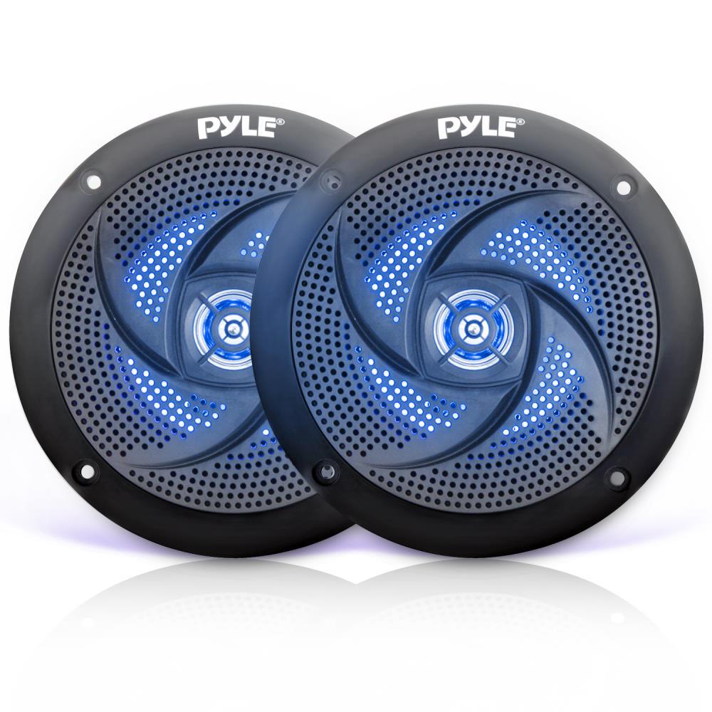 6.5 Inch Low Profile Marine LED Speakers - Waterproof Boat Audio for Outdoor & Marine Use - Perfect for Boats, Yachts, and Water Sports