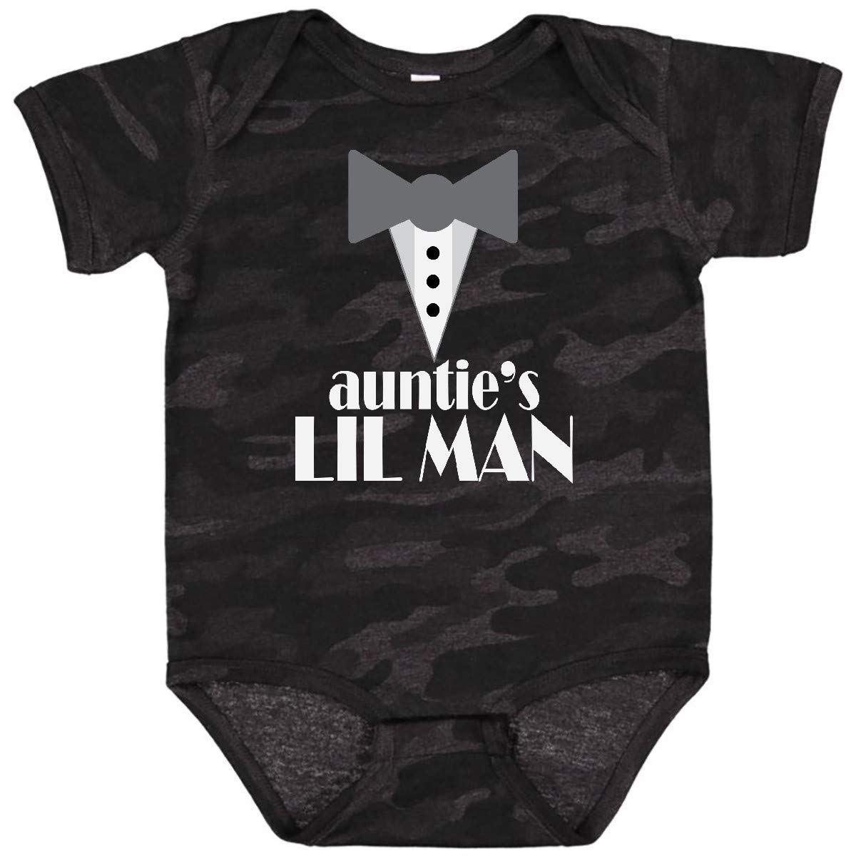 Inktastic Auntie Lil Man Tuxedo Front Baby Bodysuit - Adorable Formal Outfit for Infants & Toddlers - Perfect for Weddings, Family Photos & Special Occasions