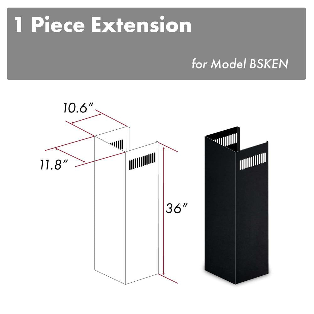 ZLINE 1 36-Inch Chimney Extension for 9 to 10-Foot Ceilings (1PCEXT BSKEN) - Perfect for Kitchen Range Hood Ventilation in High Ceiling Homes