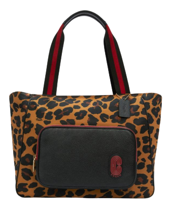 Coach Court Tote Bag with Leopard Print - Stylish Women's Handbag for Work, Travel & Everyday Use