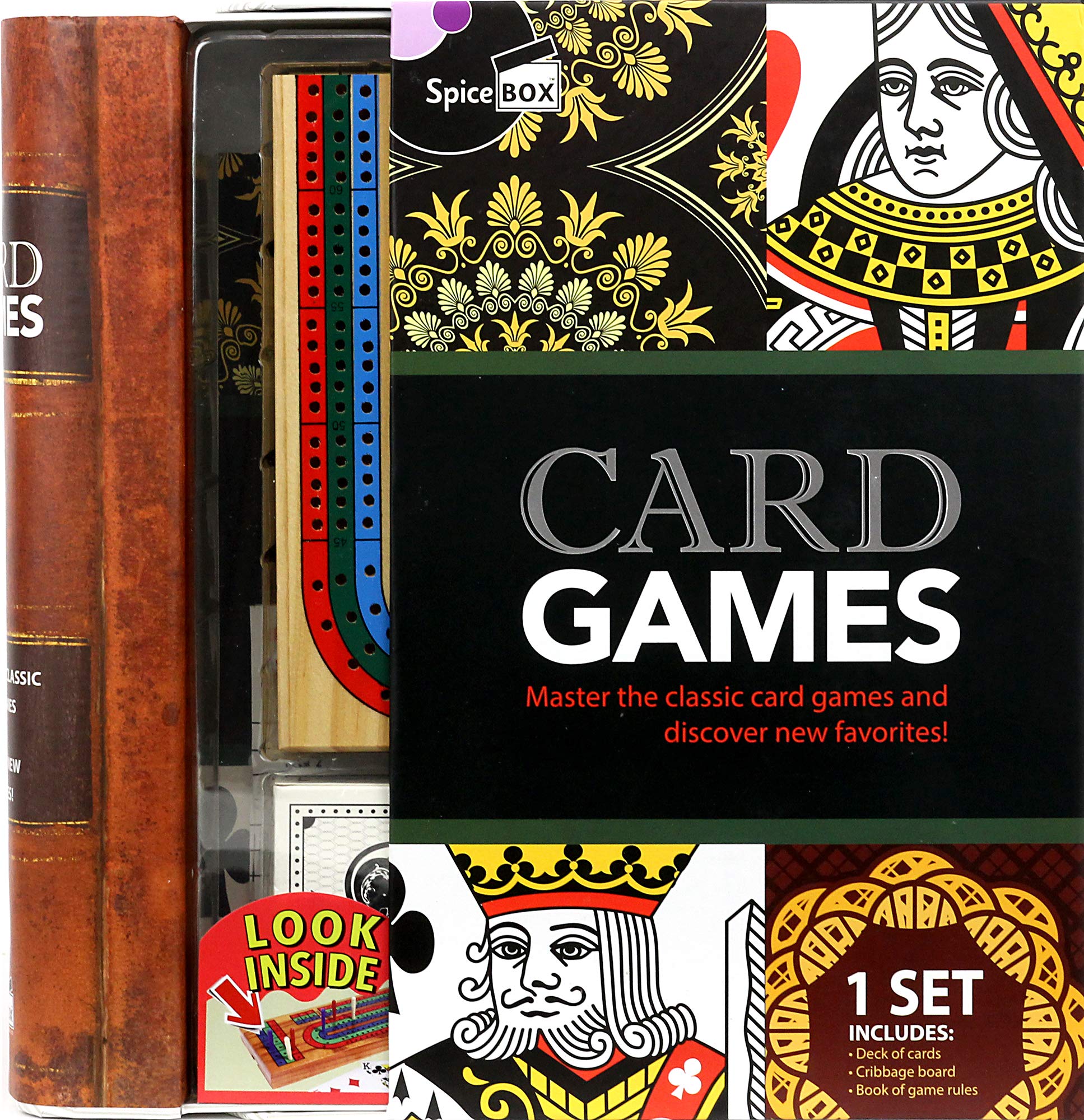 SpiceBox Adult Art Craft & Hobby Kit Gift Set - 10 Classic Card Games for Kids & Adults | Family Game Night, Party Entertainment & Travel Activities