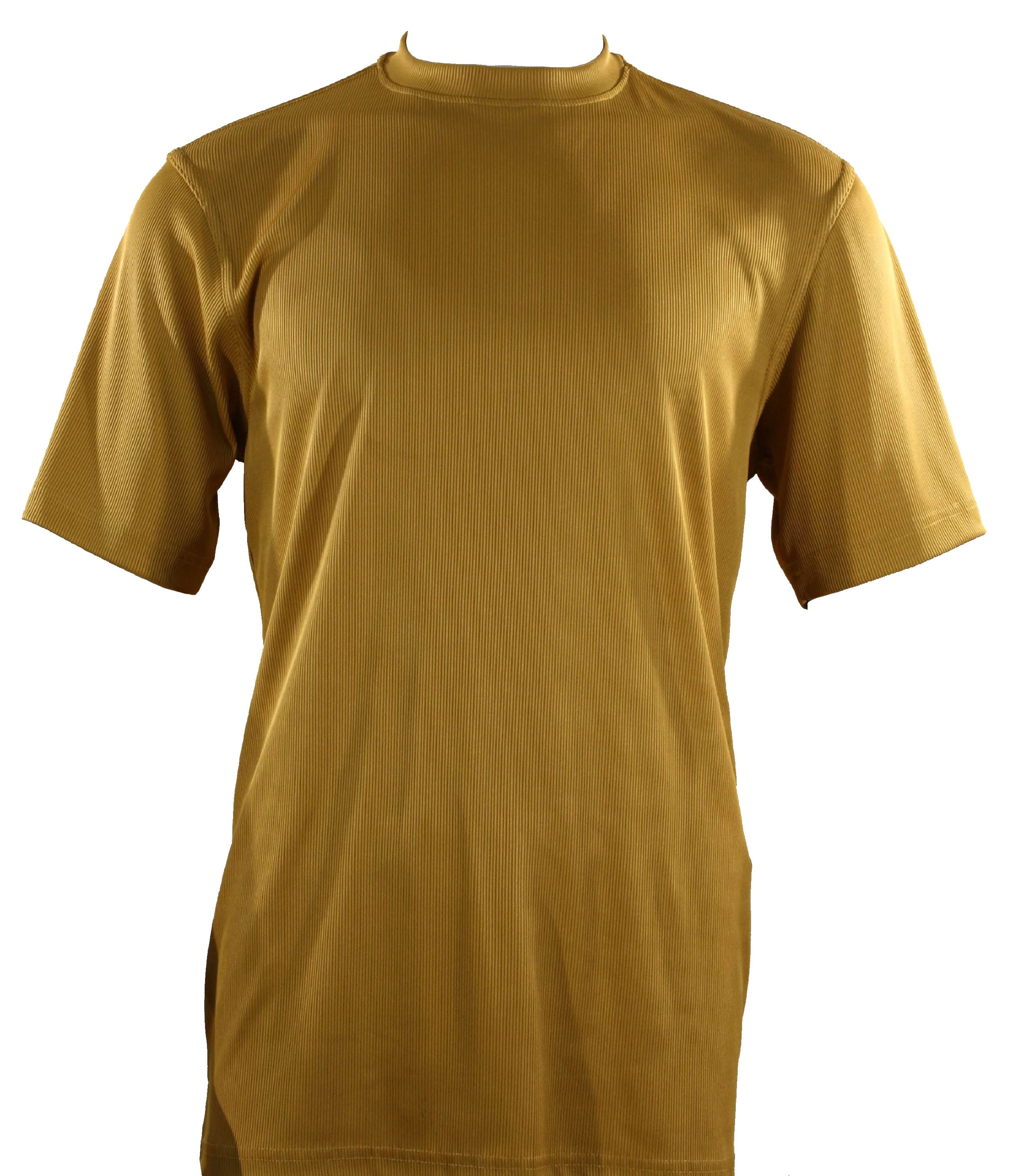 Bassiri Short Sleeve Mock Neck Gold T-Shirt 218 - Stylish Casual Wear for Men, Perfect for Everyday Outfits & Summer Fashion