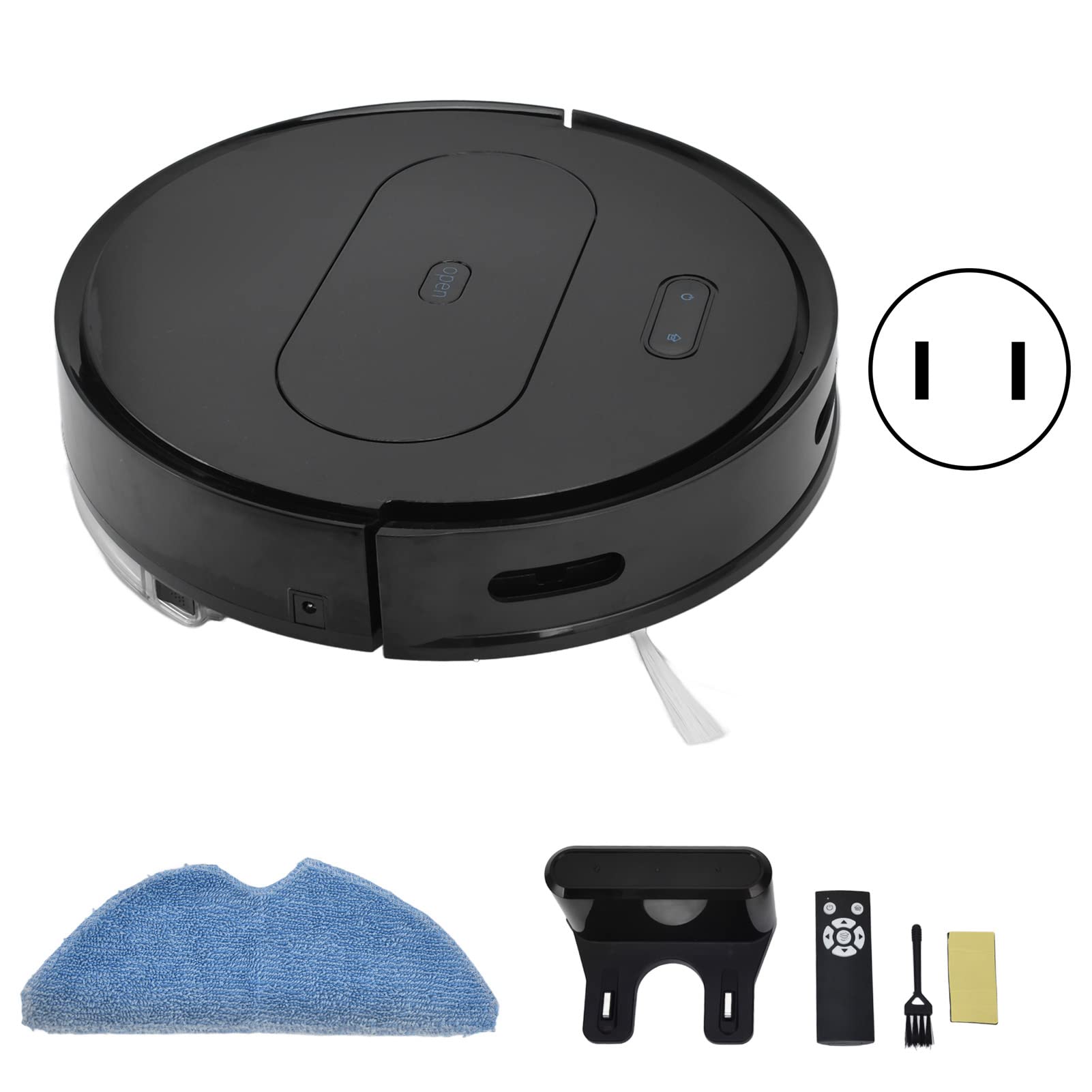 Haofy 1800Pa Smart Robot Vacuum Cleaner - 3-in-1 Automatic Rechargeable Vacuum with APP Remote Control, 100-240V (Black) | Perfect for Hardwood Floors, Carpets & Pet Hair Removal