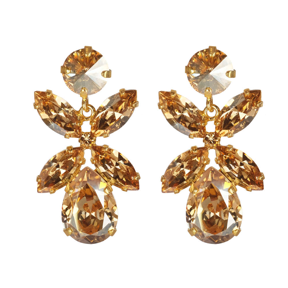 Dione Golden Shadow Earrings for Women - Elegant Dangle Drop Earrings for Party, Wedding & Evening Wear