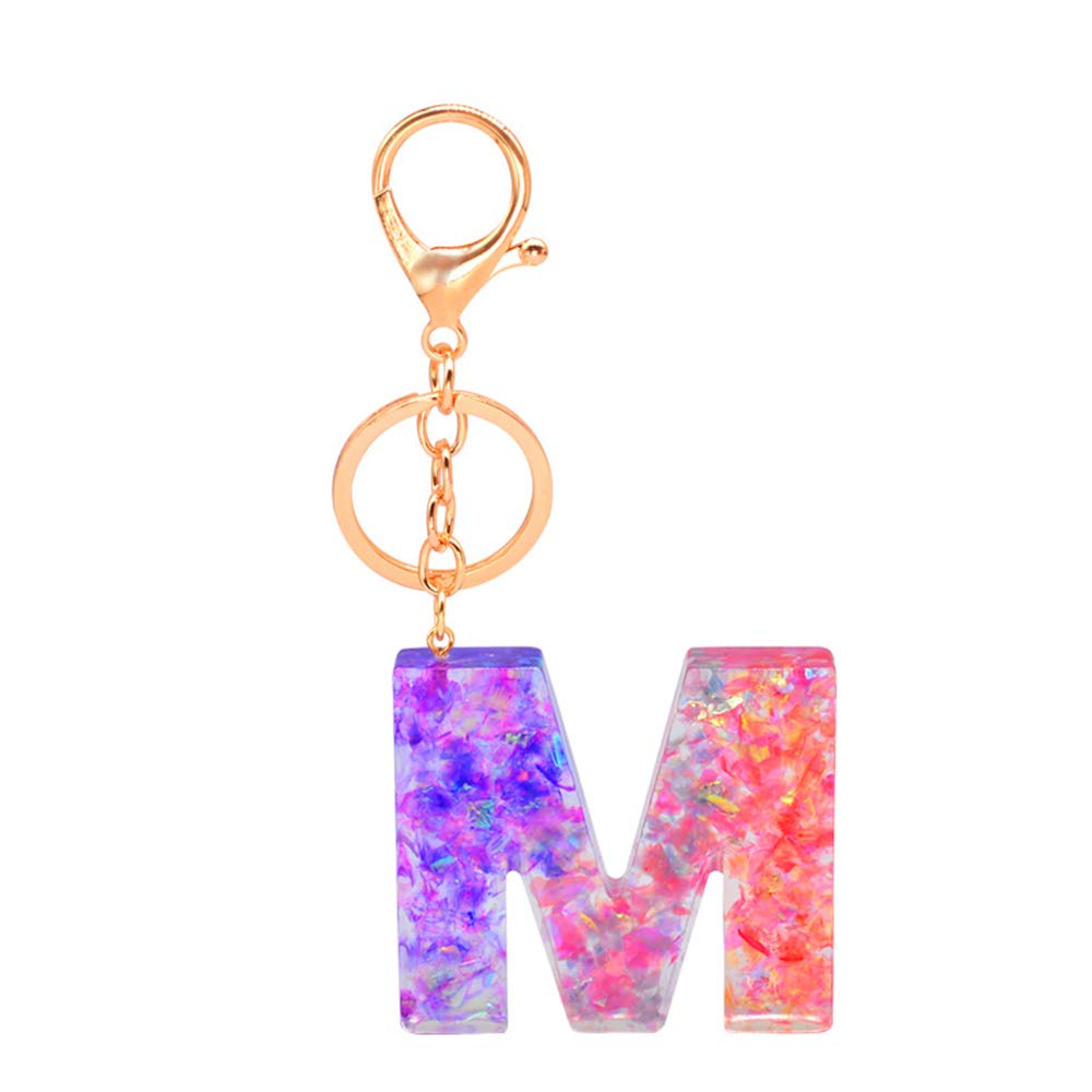 Kawaii Sequins Letter Keychain - A-Z Couple Pendant for Bags & Cars