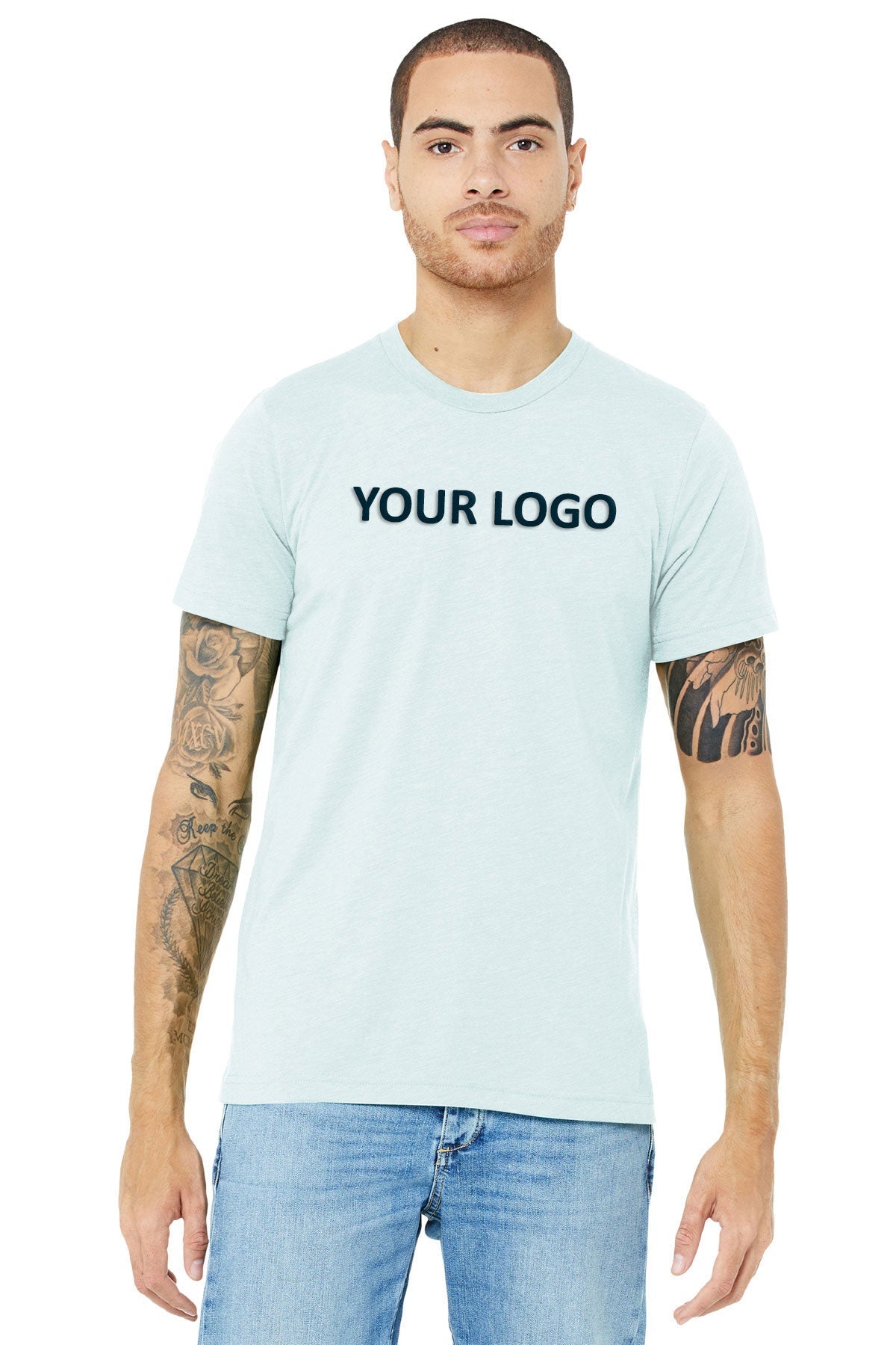Bella Canvas Unisex Triblend T-Shirt | Soft Premium Cotton Blend | Ice Blue | Comfortable Casual Wear for Men & Women | Perfect for Everyday Outfits, Gym, and Street Style