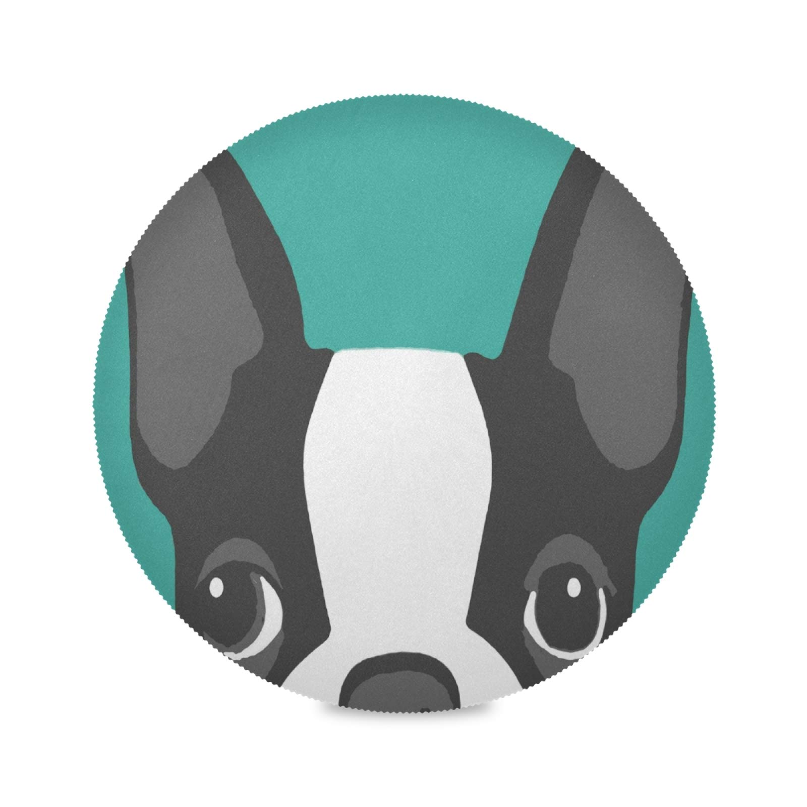 Boston Terrier Round Placemat Set of 4 - Heat Resistant Washable Dining Table Mats for Kitchen, Party & Home Decor - Perfect for Everyday Use, Dinner Parties & Pet-Friendly Households
