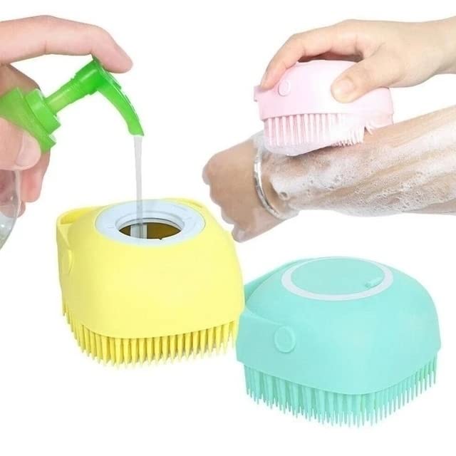 Exfoliating Body Scrubber with Soap Dispenser - Silicone Massage Bath Brush for Women, Men & Kids - Soft Shower Brush for SPA & Skin Care - Perfect for Exfoliation, Deep Cleansing & Relaxing Bath Time