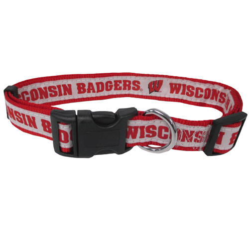 Pets First® Wisconsin Badgers Dog Collar - Adjustable Pet Collar for Small Medium Large Dogs, Officially Licensed NCAA Team Gear - Perfect for Game Day, Walks, and Training