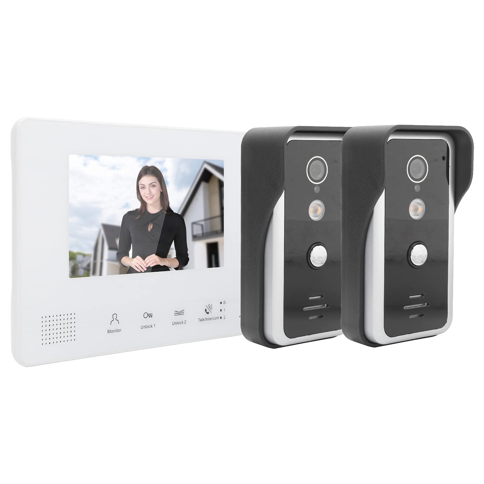 Smart Video Doorbell Intercom System with 2 HD Cameras - Wireless Security System for Home, Villa, Office & Apartment | Easy DIY Installation & Night Vision for 24/7 Protection