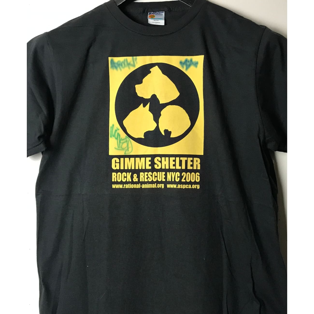 Beastie Boys Animal Rescue Signed T-Shirt by Ad Rock, MCA & Mike D with PSA COA - Vintage Band Merch for Music Fans & Collectors