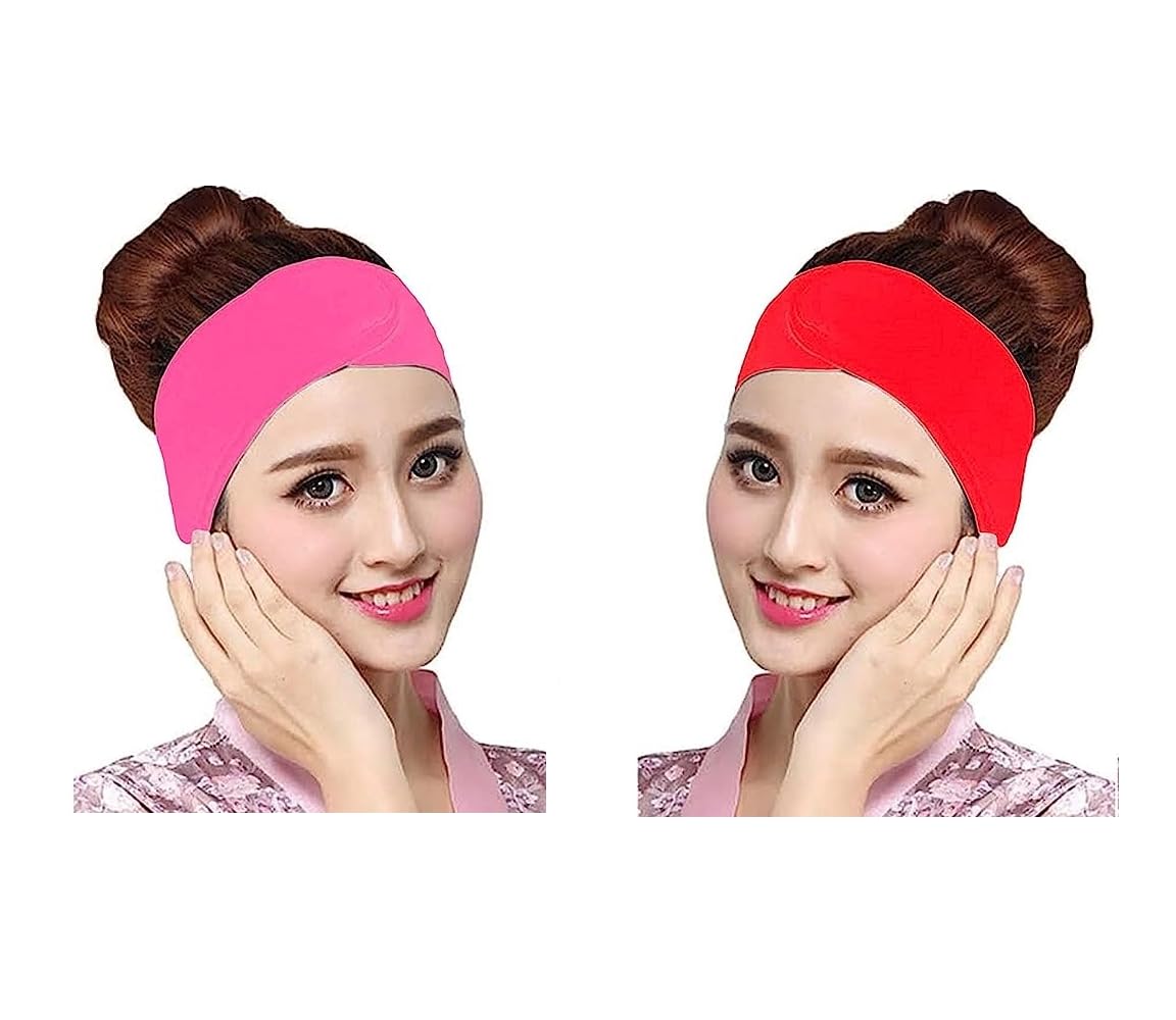 ZAUKY 2-Pack Reusable Makeup Headbands for Women - Soft & Wide Facial Bands for Salon, Spa, and Home Use - Non-Slip Hair Accessories for Skincare, Washing Face, Hair Dyeing, and Beauty Treatments