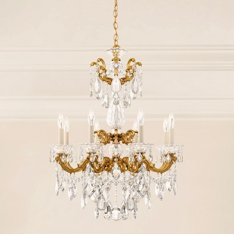 Merlinlamps 5007 La Scala 8-Light 25-Inch Crystal Chandelier - Elegant Dining Room Lighting Fixture for Home Decor & Luxury Interior Design