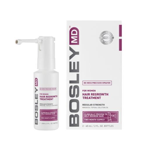 Bosley Hair Regrowth Treatment Spray for Women - 2 Pack (2 oz Each) | Clinically Proven Formula for Thinning Hair | Perfect for Daily Use at Home or On-The-Go