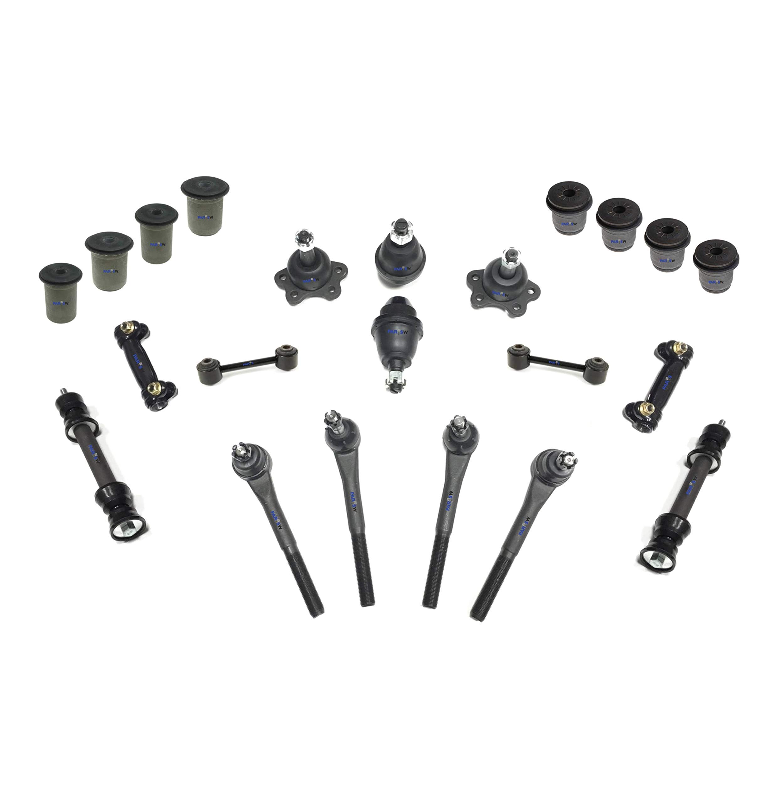 22-Piece Front & Rear Suspension Kit for Chevrolet C1500 Suburban/Tahoe RWD & GMC Yukon - Includes Sway Bar Links, Tie Rod Ends, Control Arm Bushings & Ball Joints - Perfect for Off-Roading, Towing & Smooth Ride Maintenance