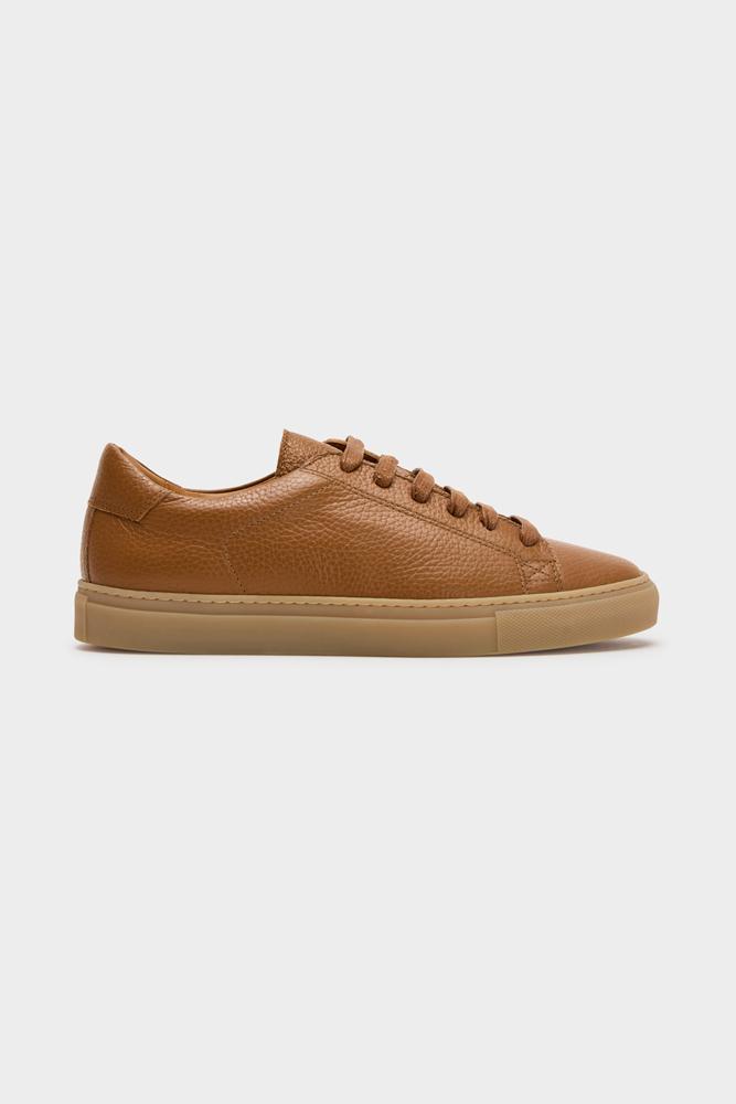 GCV2 Low Sneaker - Tan Leather with Natural Sole | Comfortable Casual Shoes for Men & Women | Perfect for Walking, Running & Everyday Wear