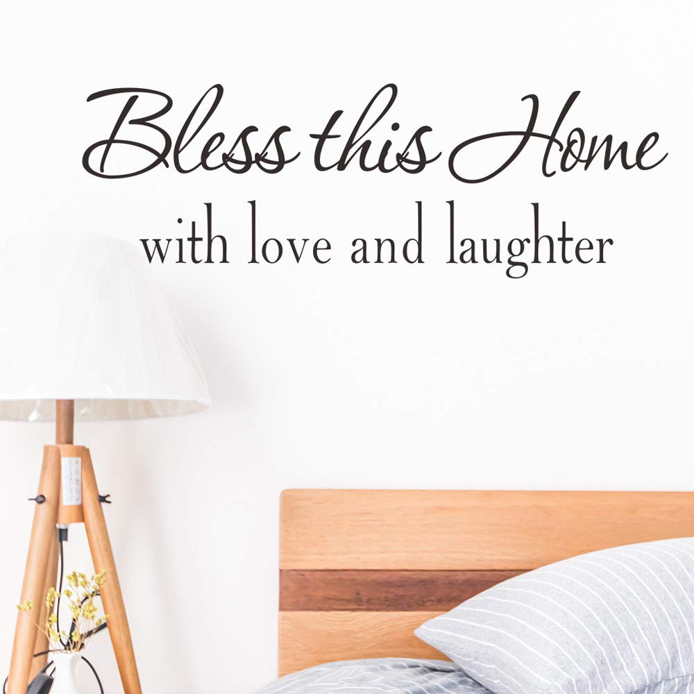 Handyulong Bless This Home Vinyl Wall Decals Quotes - Removable Mural Stickers Art Decor for Boys & Girls Bedroom, Bathroom, Living Room, Nursery, Dorm, Office & Home Decor