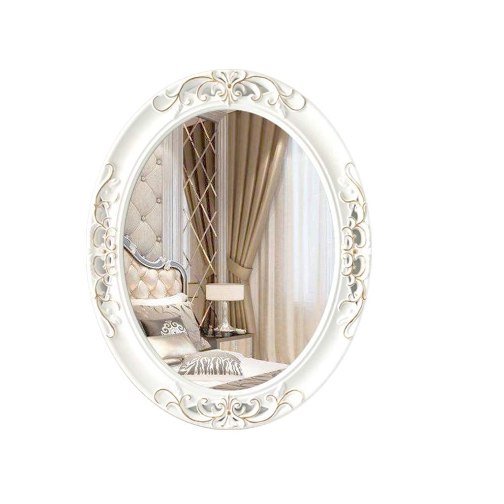 White European Wall Mirror for Living Room, Bedroom & Bathroom - Elegant Dressing Table Mirror with Mounting for Home Decor & Makeup Vanity