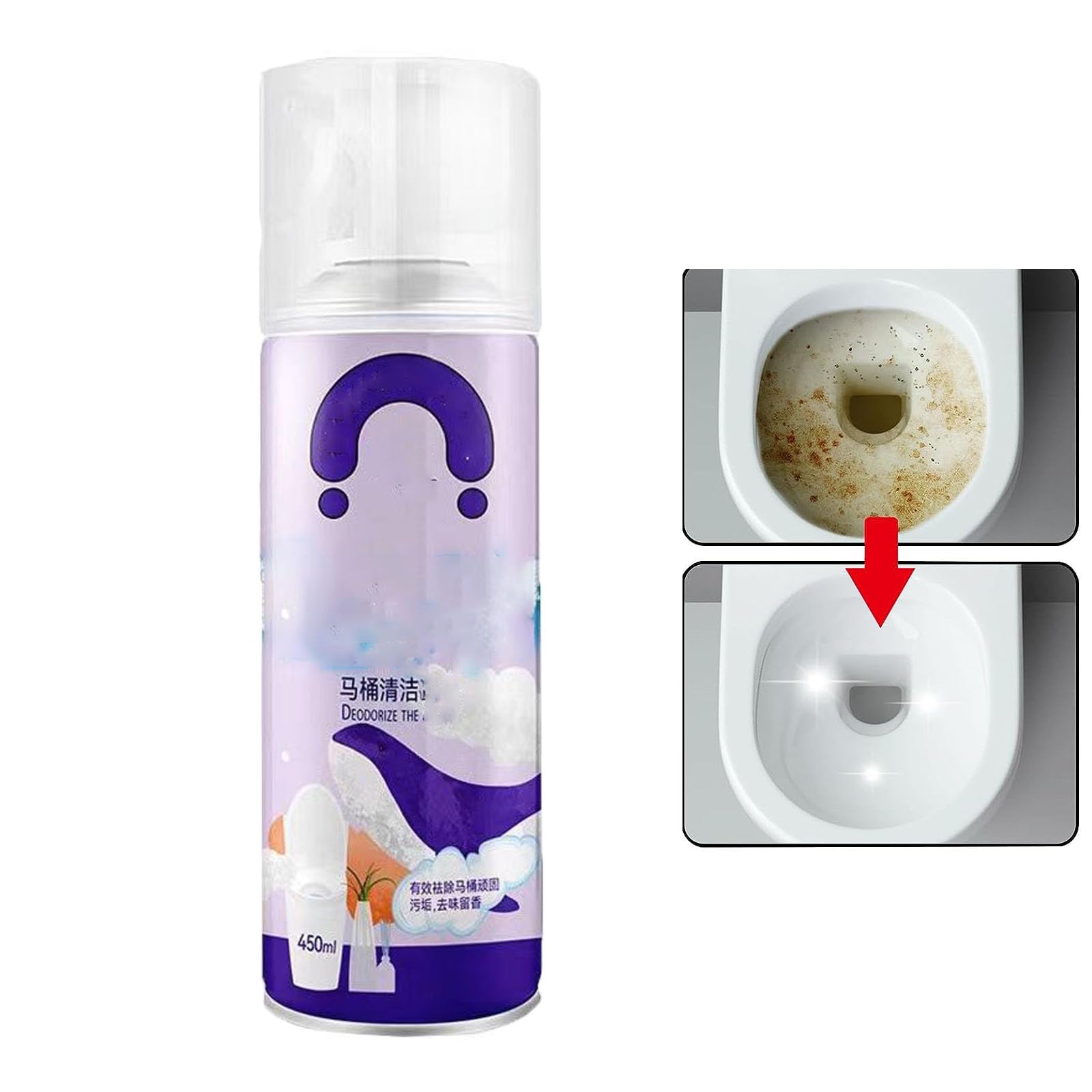 ANEFOSE Toilet Refreshing Bubble Cleaner - Multi-Purpose Active Oxygen Bathroom & Kitchen Cleaner Spray - Natural Household Cleaning Agent (1 Pack) for Toilet, Sink, and Shower Cleaning