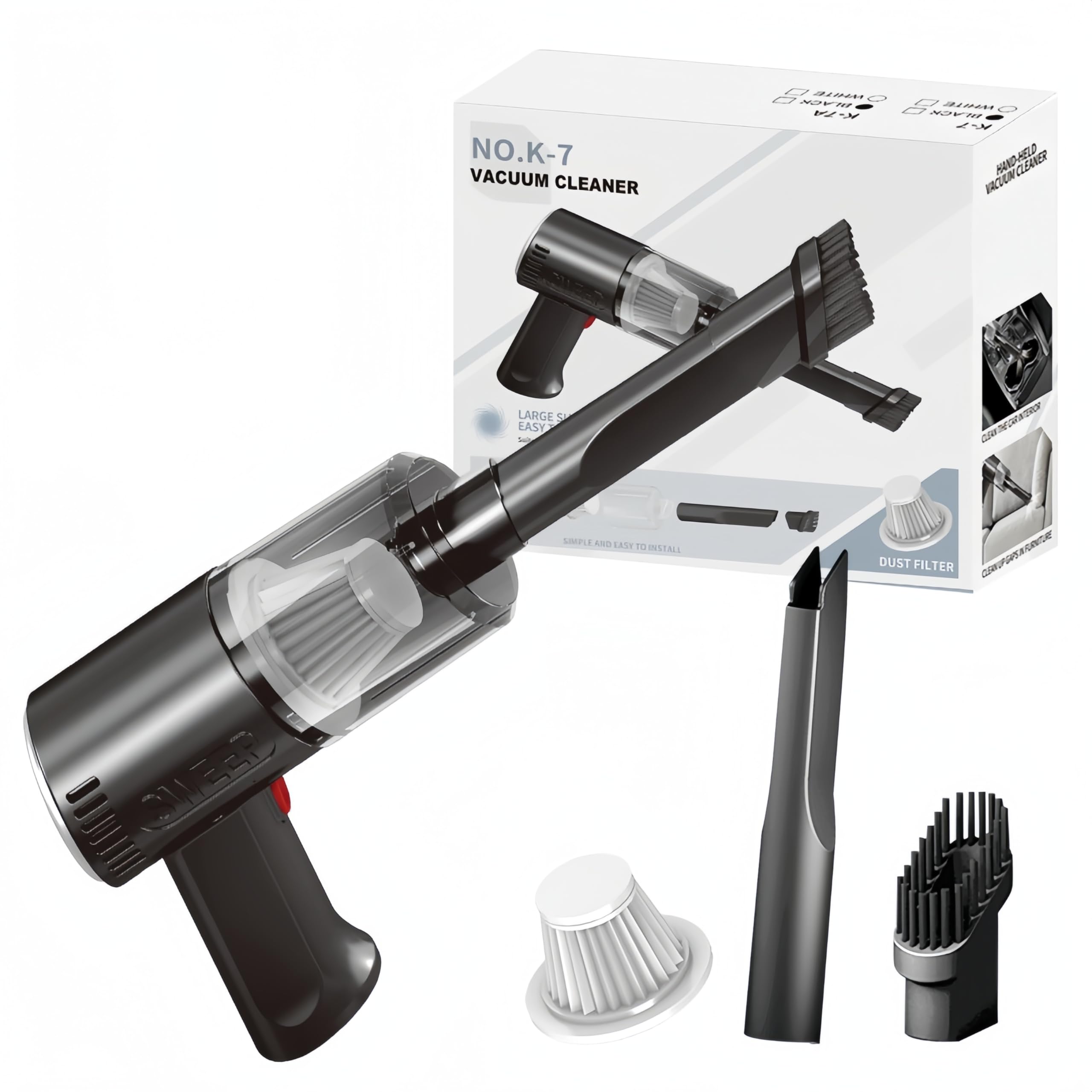 DIUNAT Cordless Handheld Vacuum Cleaner - 9000PA Powerful Suction, 12V Rechargeable, Low Noise - Portable Car Vacuum for Home, Pet Hair, Office Cleaning - Perfect for Car Seats, Sofas, Carpets & Hard Floors