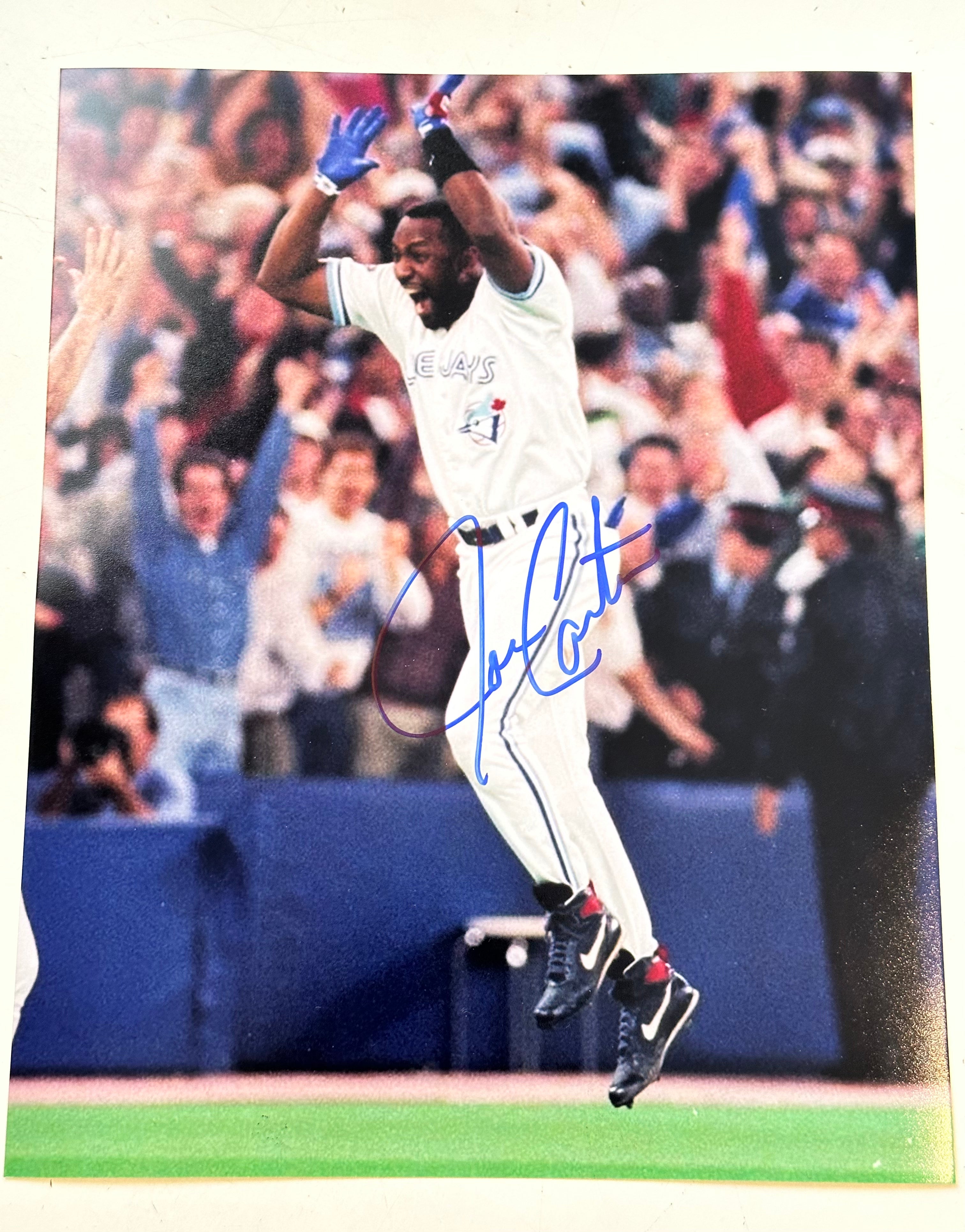 Joe Carter Signed 8x10 Photo - Toronto Blue Jays Baseball Legend - Authentic COA Included - Perfect for Sports Memorabilia Collections & Fan Gifts
