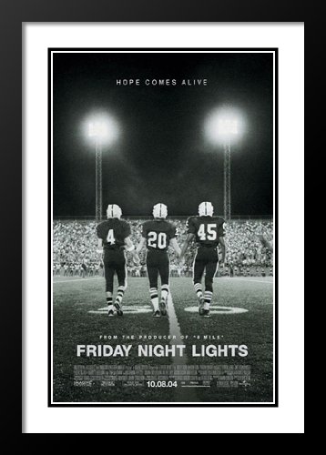 Friday Night Lights Movie Poster - Framed & Double Matted with Tim McGraw - Perfect for Home Theater, Sports Room Decor, and Gift Ideas