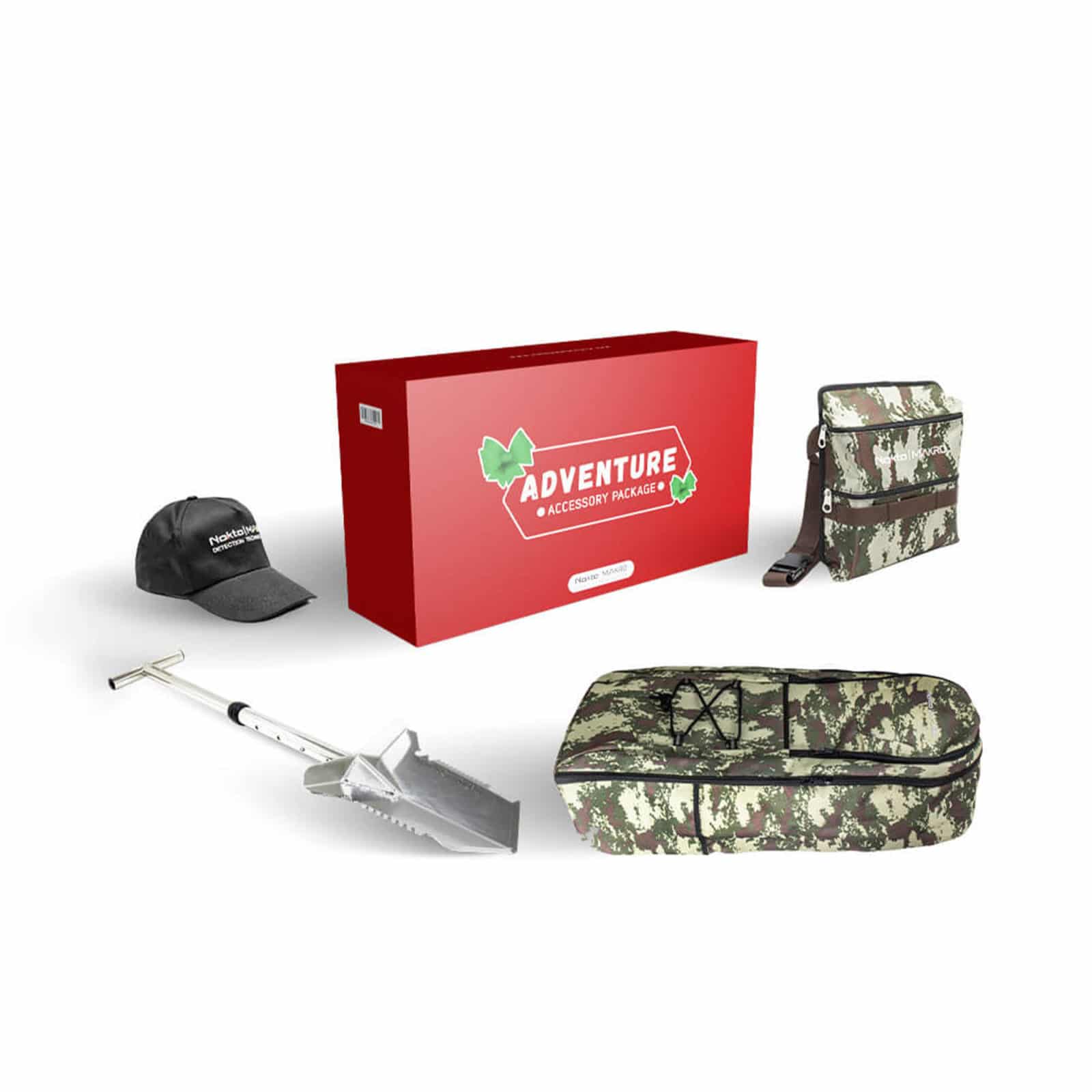 Premium Metal Detecting Shovel, Multi-Purpose Backpack, Finds Pouch & Cap - Nokta Adventure Package for Treasure Hunting & Outdoor Exploration
